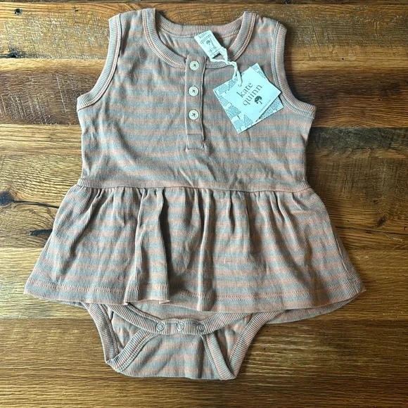Kate Quinn stripe Peplum onesie NWT 18-24 months - Picture 1 of 6